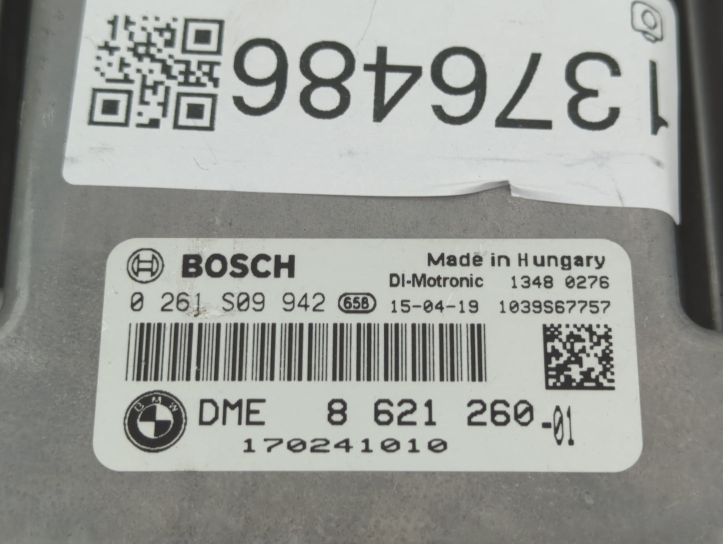 2013-2016 Mini Cooper PCM Engine Control Computer ECU ECM PCU OEM P/N:8 621 260 0 261 S09 942 Fits Fits 2013 2014 2015 2016 
