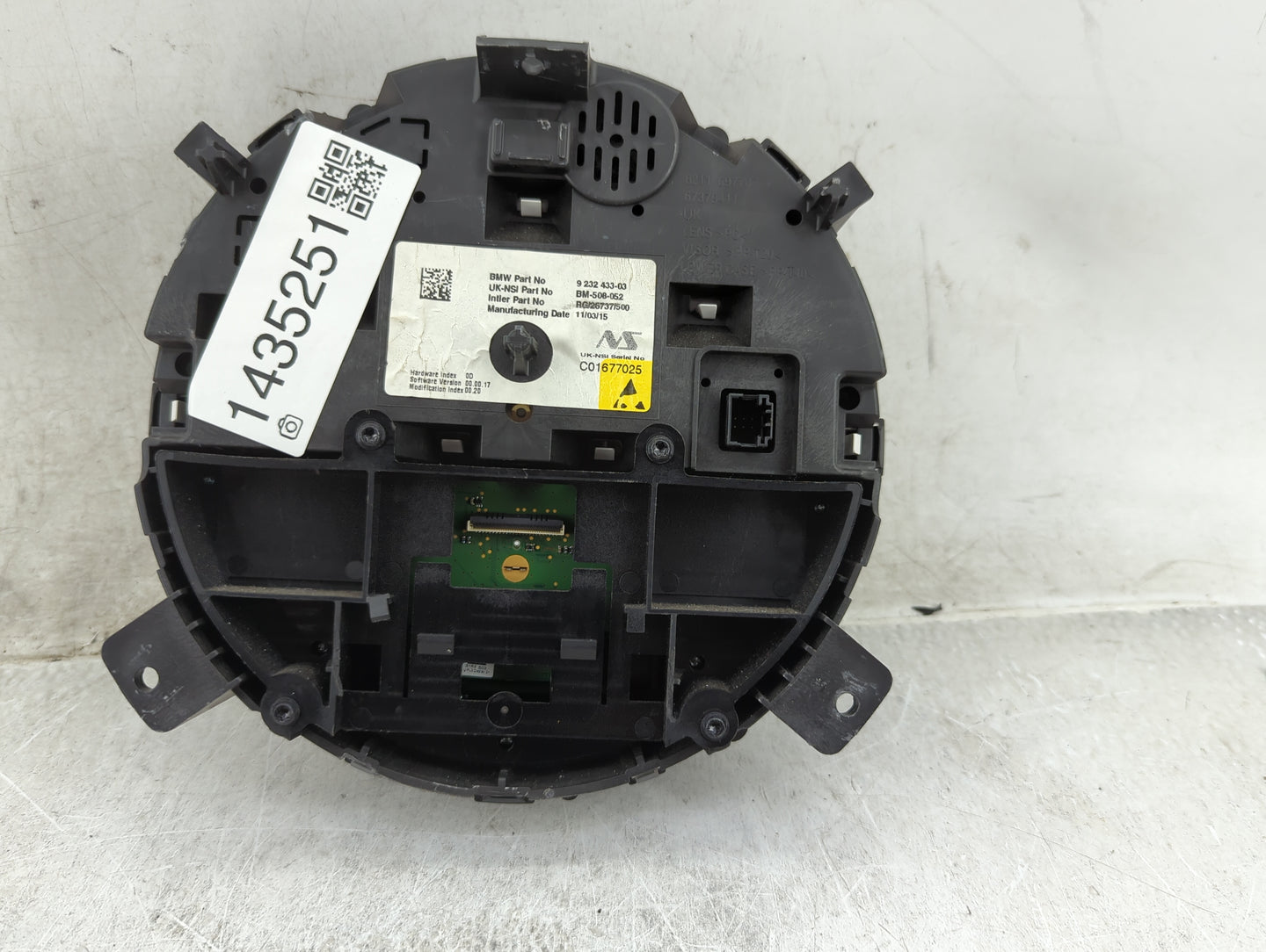 2011-2016 Mini Cooper Instrument Cluster Speedometer Gauges P/N:9232433-03 BM-508-052 Fits Fits 2011 2012 2013 2014 2015 201