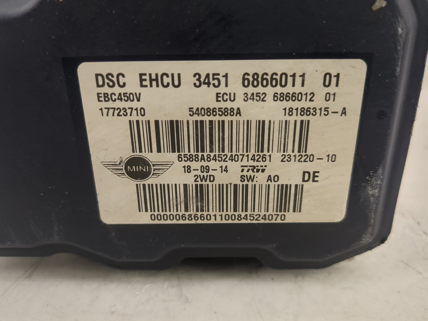 2013-2015 Mini Cooper Countryman ABS Pump Control Module Replacement P/N:6866011 54086588A Fits Fits 2013 2014 2015 OEM Used