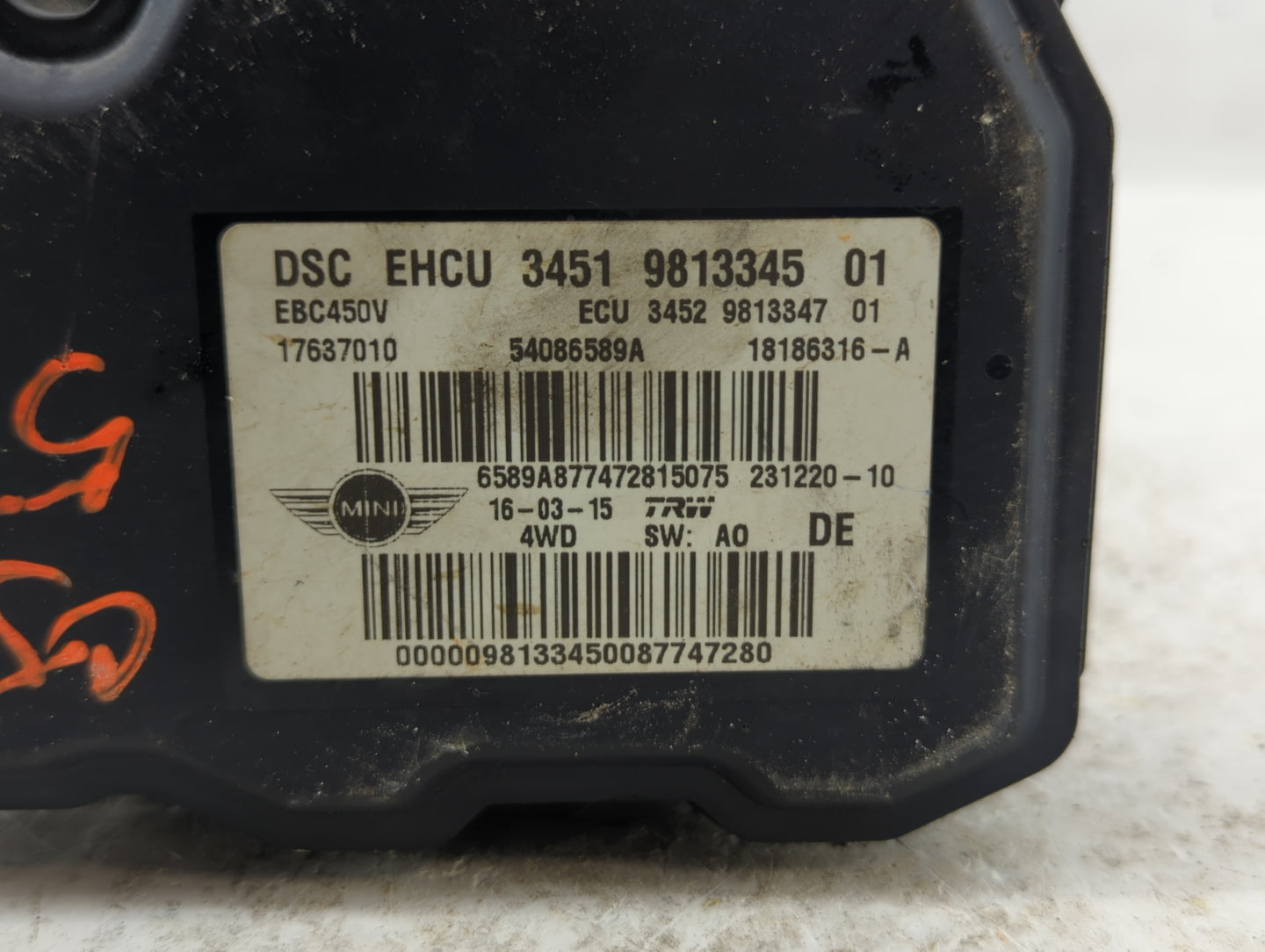 2014-2016 Mini Cooper Countryman ABS Pump Control Module Replacement Fits Fits 2014 2015 2016 OEM Used Auto Parts - Oemuseda