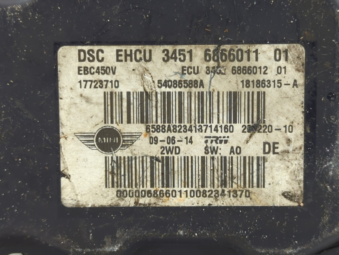 2013-2015 Mini Cooper Countryman ABS Pump Control Module Replacement P/N:3451 6866011 01 Fits Fits 2013 2014 2015 OEM Used A