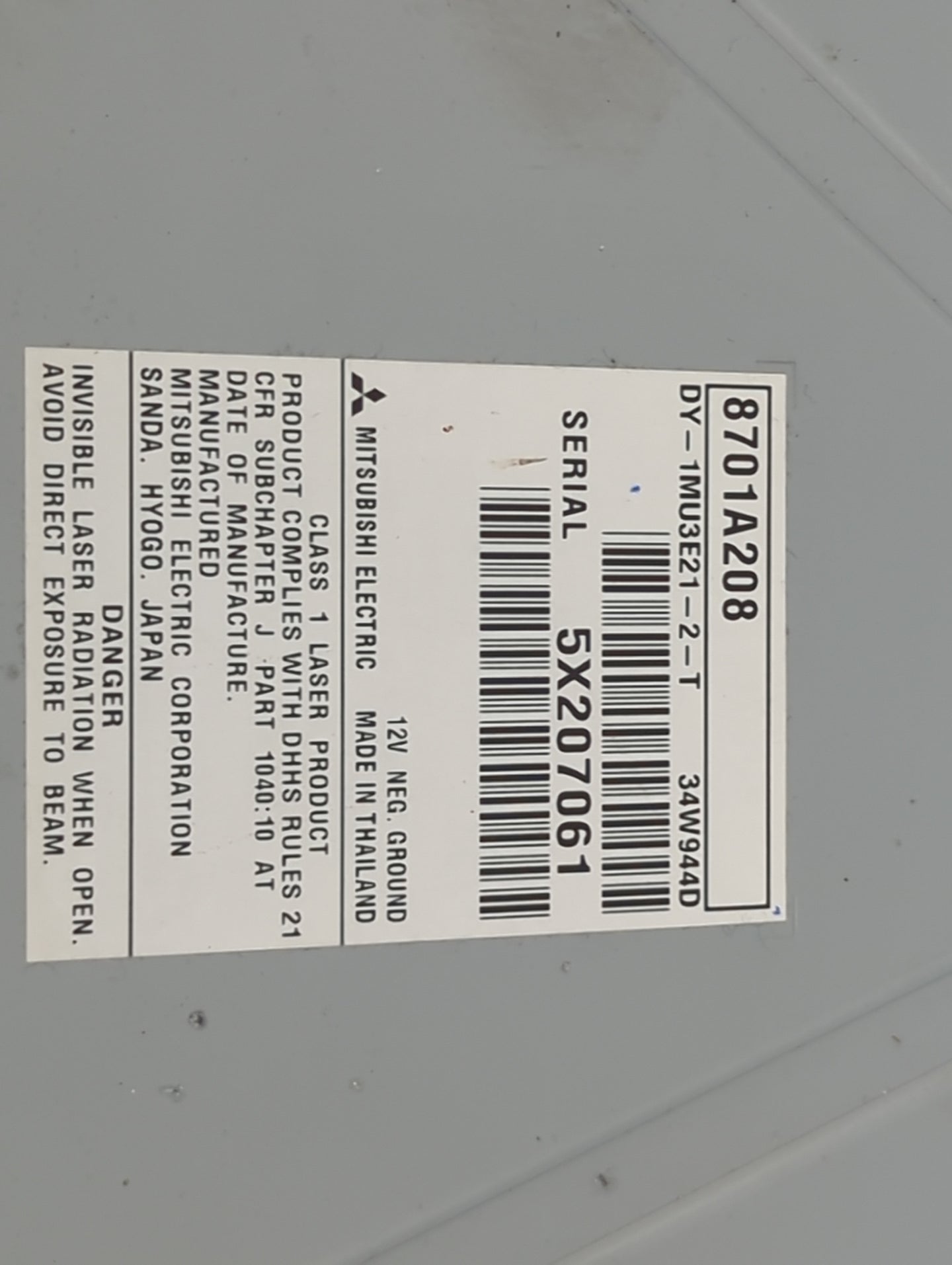 2002 Mitsubishi Mirage Radio AM FM Cd Player Receiver Replacement P/N:8701A208 DY-1MU3E21-2-T Fits Fits 2003 2004 2005 2006 