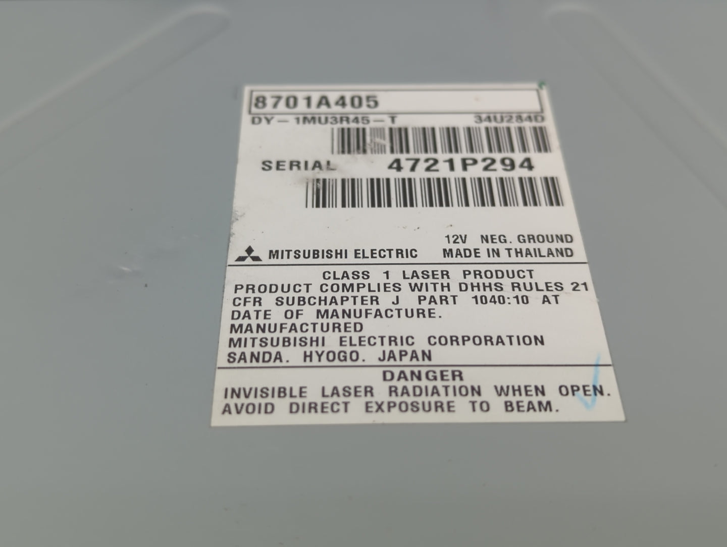 2014-2015 Mitsubishi Outlander Radio AM FM Cd Player Receiver Replacement P/N:8701A405 Fits Fits 2014 2015 OEM Used Auto Par