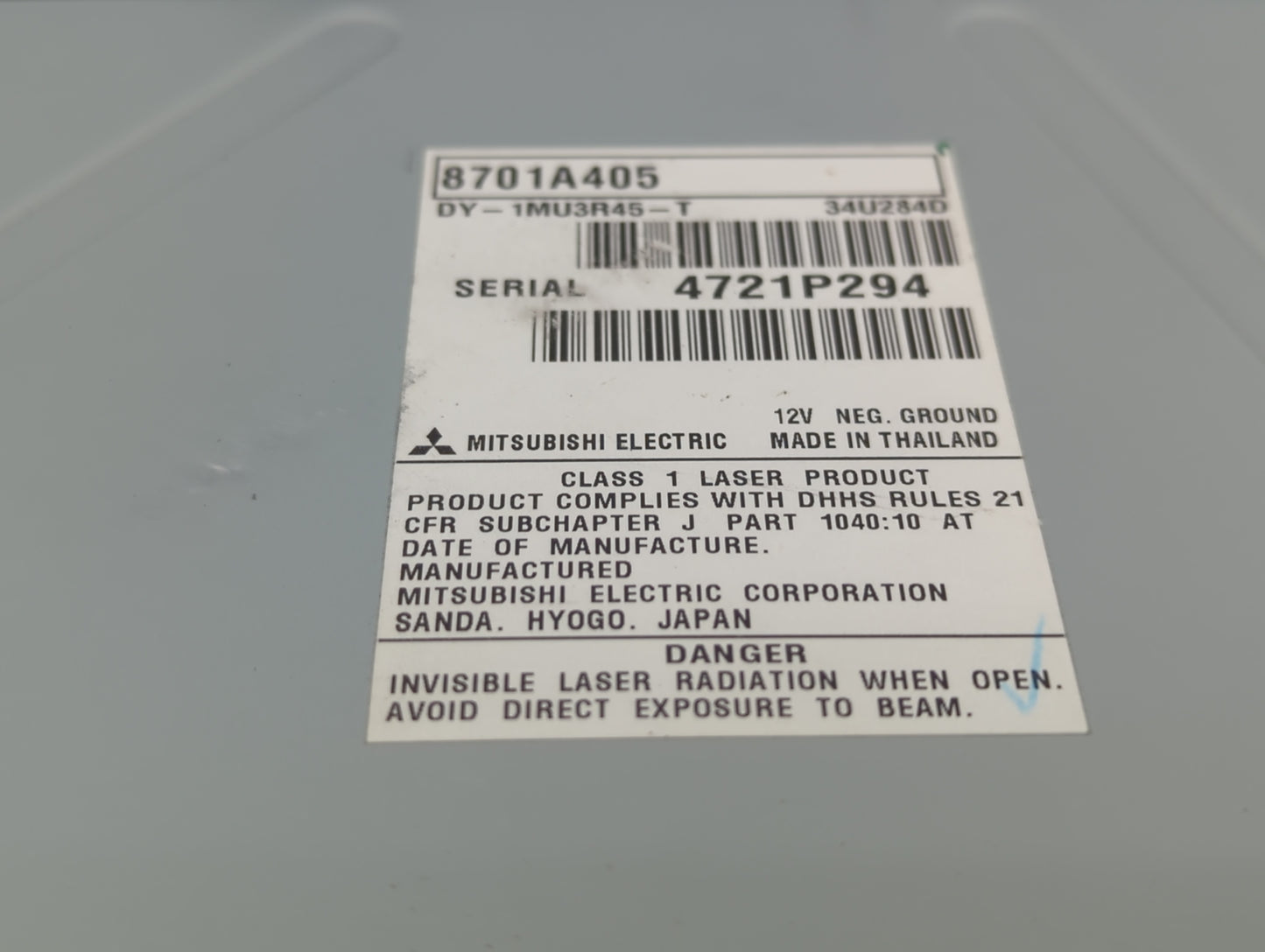 2014-2015 Mitsubishi Outlander Radio AM FM Cd Player Receiver Replacement P/N:8701A405 Fits Fits 2014 2015 OEM Used Auto Par