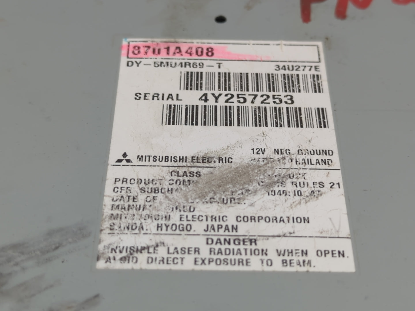 2014-2015 Mitsubishi Outlander Radio AM FM Cd Player Receiver Replacement P/N:8701A408 Fits Fits 2014 2015 OEM Used Auto Par