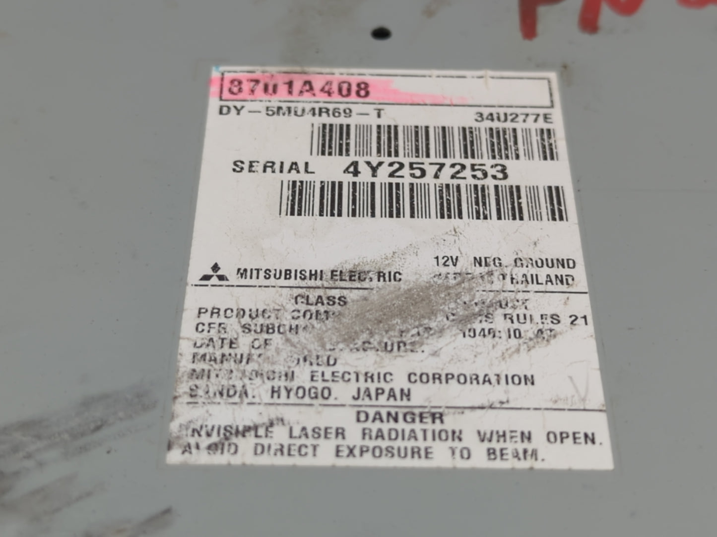 2014-2015 Mitsubishi Outlander Radio AM FM Cd Player Receiver Replacement P/N:8701A408 Fits Fits 2014 2015 OEM Used Auto Par