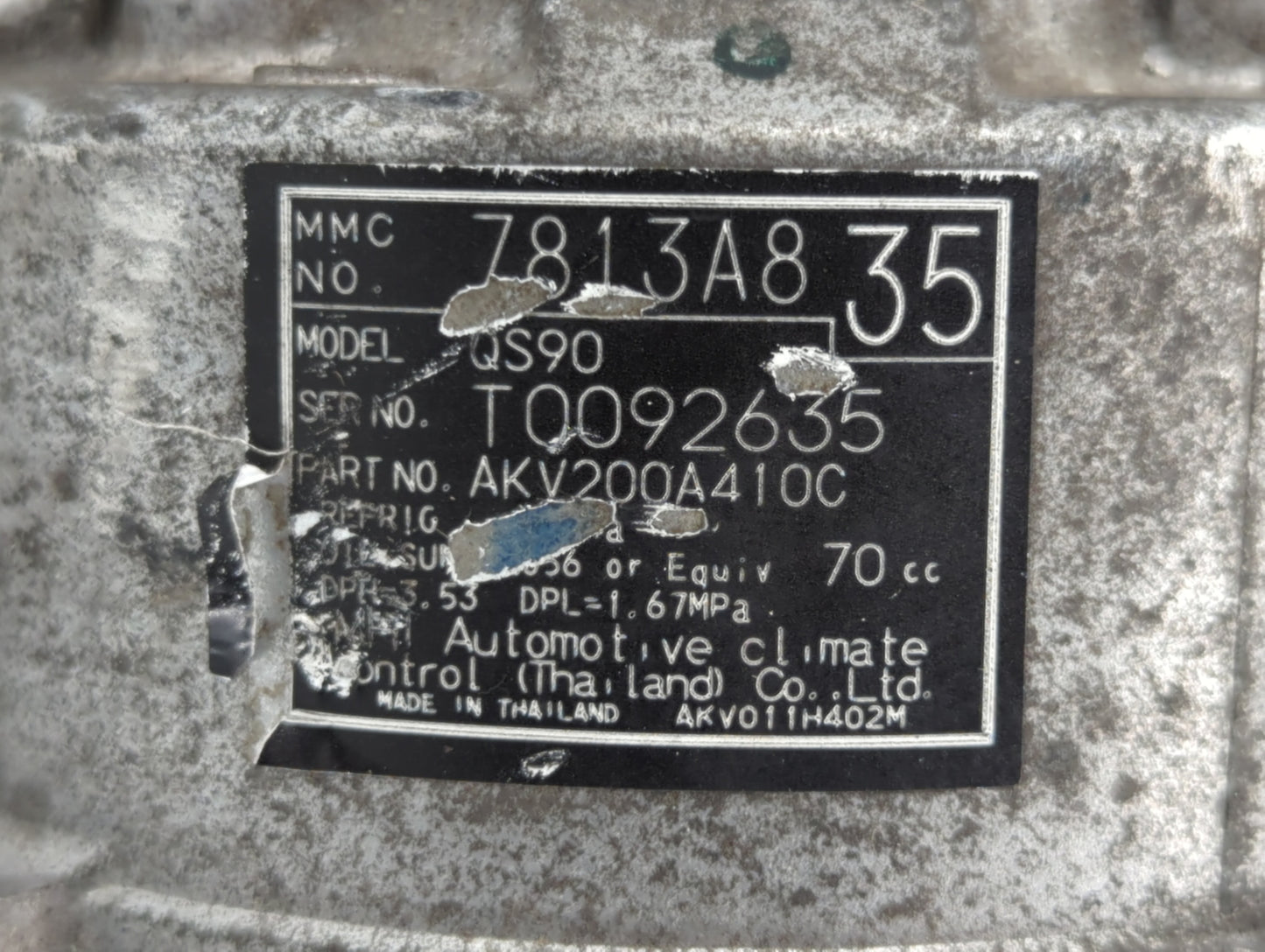2009-2016 Mitsubishi Outlander Air Conditioning A/c Ac Compressor Oem 455136 - Oemusedautoparts1.com