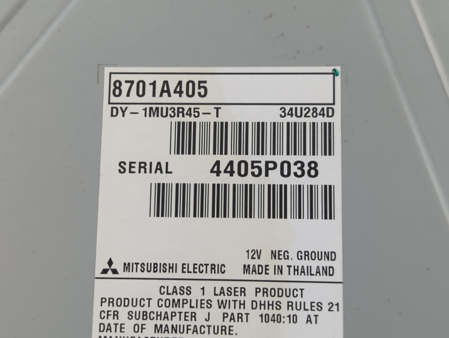 2015 Mitsubishi Outlander Radio AM FM Cd Player Receiver Replacement P/N:4405P038 8701A405 Fits OEM Used Auto Parts - Oemuse
