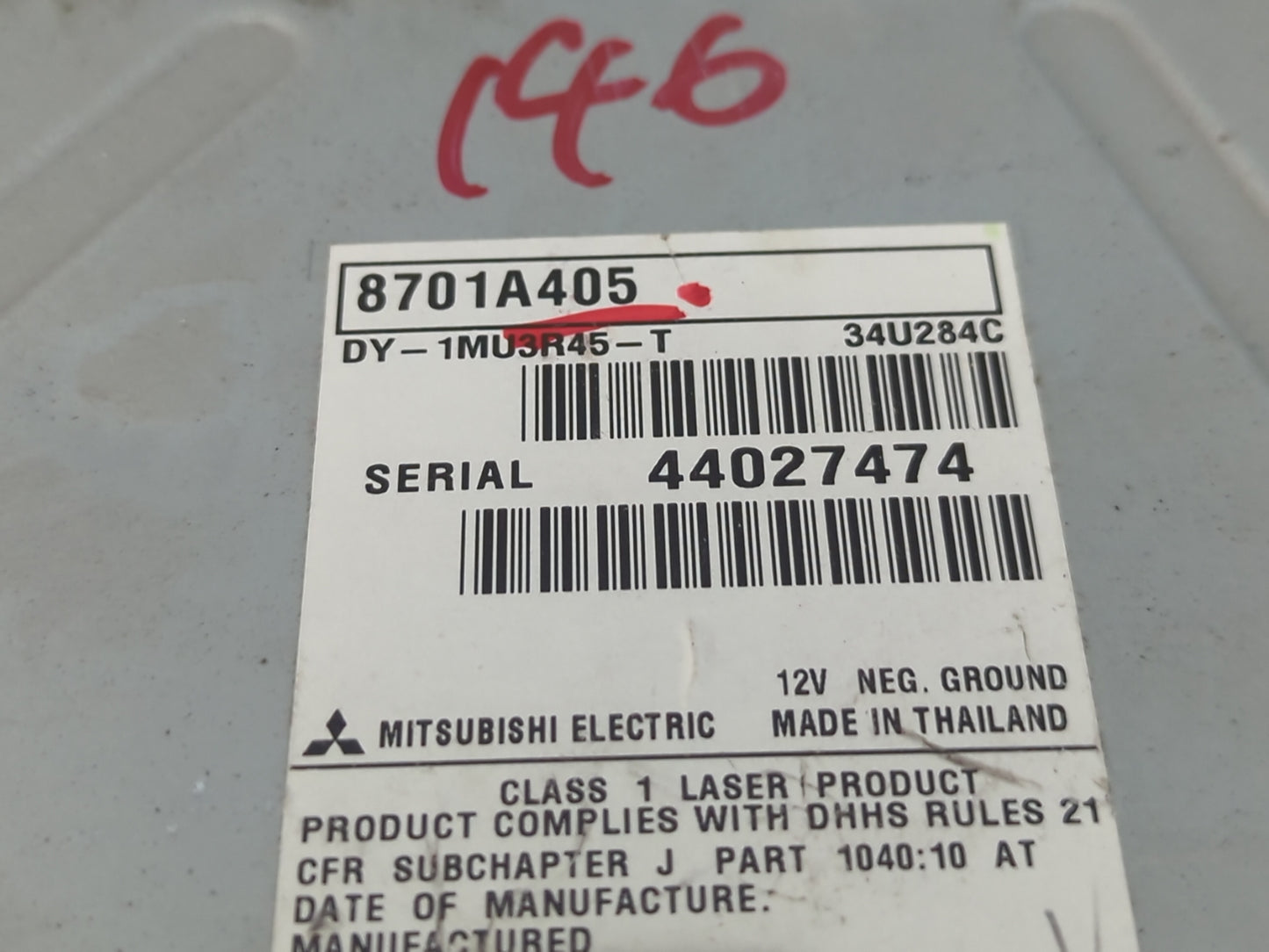 2015 Mitsubishi Outlander Radio AM FM Cd Player Receiver Replacement P/N:8701A405 Fits OEM Used Auto Parts - Oemusedautopart
