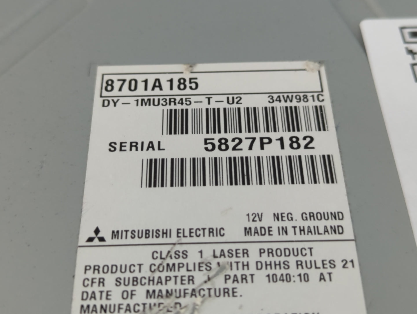 2015 Mitsubishi Outlander Sport Radio AM FM Cd Player Receiver Replacement P/N:8701A185 Fits OEM Used Auto Parts - Oemusedau