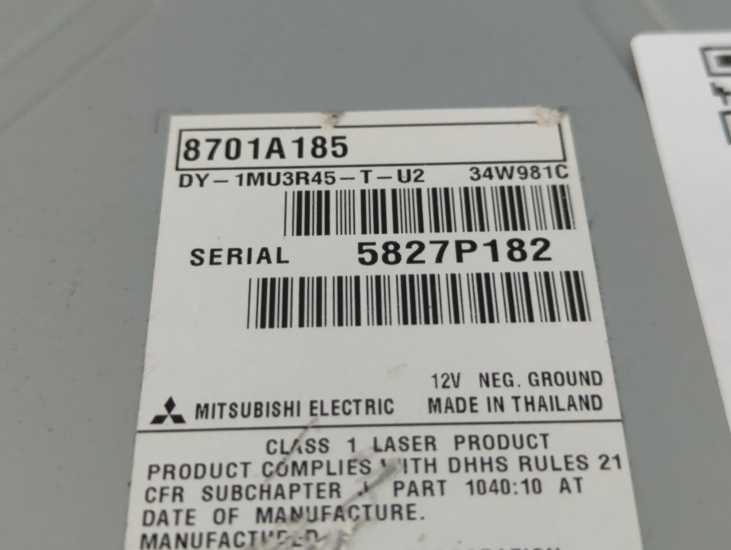 2015 Mitsubishi Outlander Sport Radio AM FM Cd Player Receiver Replacement P/N:8701A185 Fits OEM Used Auto Parts - Oemusedau