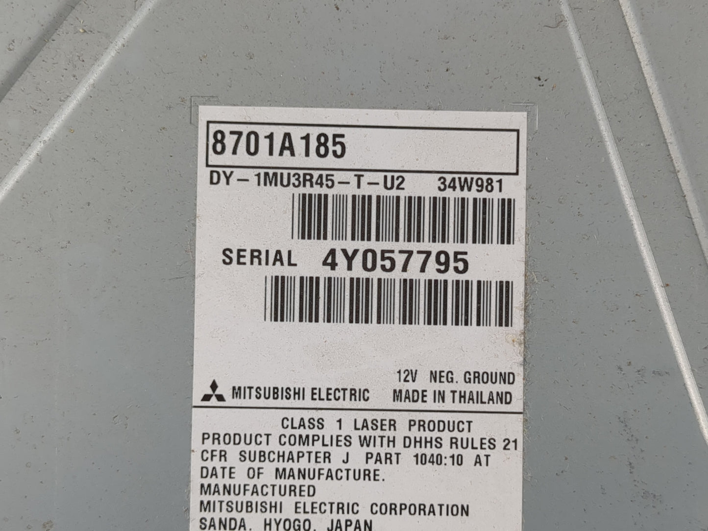 2015 Mitsubishi Outlander Sport Radio AM FM Cd Player Receiver Replacement P/N:8701A185 Fits OEM Used Auto Parts - Oemusedau
