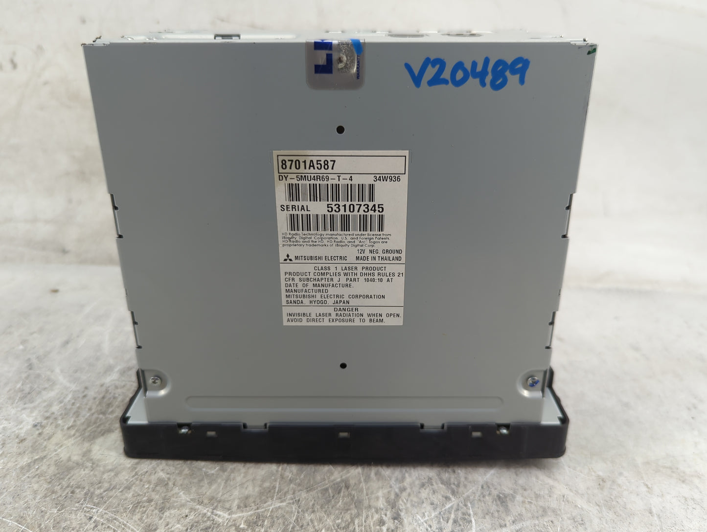 2014-2015 Mitsubishi Outlander Sport Radio AM FM Cd Player Receiver Replacement P/N:8701A587 DY-5MU4R69-T-4 Fits Fits 2014 2