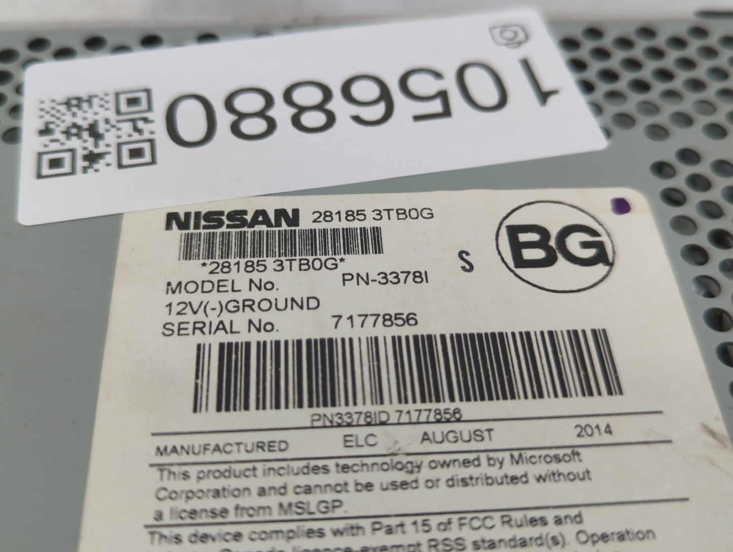 2013-2015 Nissan Altima Radio AM FM Cd Player Receiver Replacement P/N:28185 3TB0G Fits Fits 2013 2014 2015 OEM Used Auto Pa