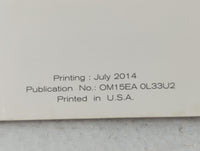 2015 Nissan Altima Owners Manual Book Guide P/N:OM15EA 0L33U2 OEM Used Auto Parts - Oemusedautoparts1.com