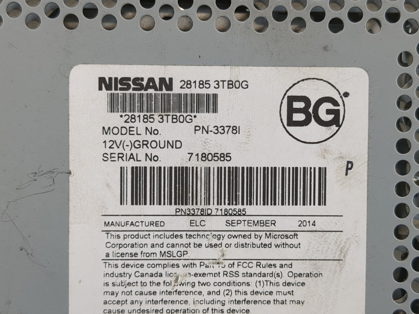 2013-2015 Nissan Altima Radio AM FM Cd Player Receiver Replacement P/N:28185 3TB0G Fits Fits 2013 2014 2015 OEM Used Auto Pa