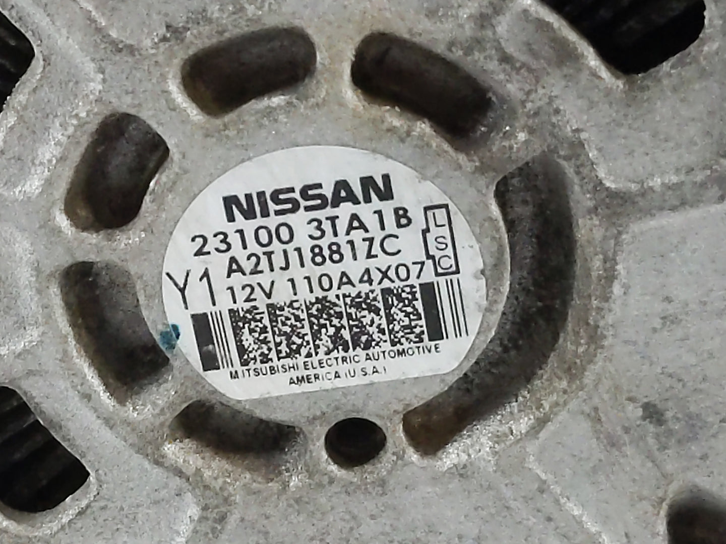 2013-2017 Nissan Altima Alternator Replacement Generator Charging Assembly Engine OEM P/N:23100 3TA1B Fits OEM Used Auto Par