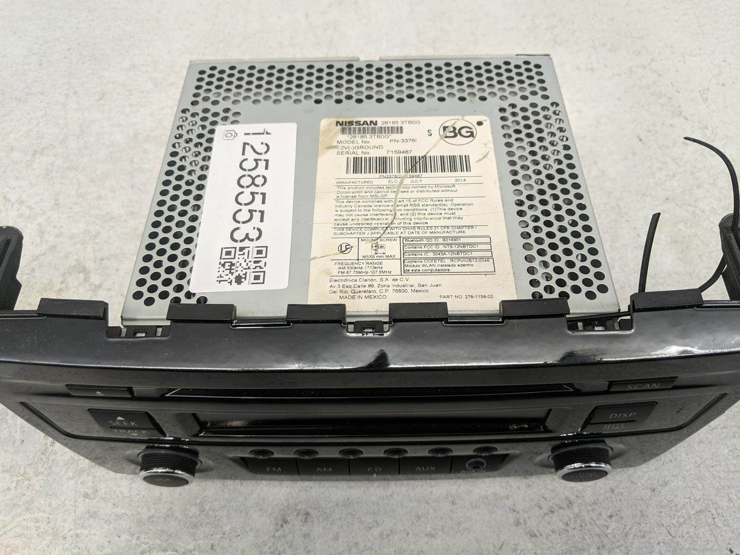 2013-2015 Nissan Altima Radio AM FM Cd Player Receiver Replacement P/N:28185 3TB0G Fits Fits 2013 2014 2015 OEM Used Auto Pa