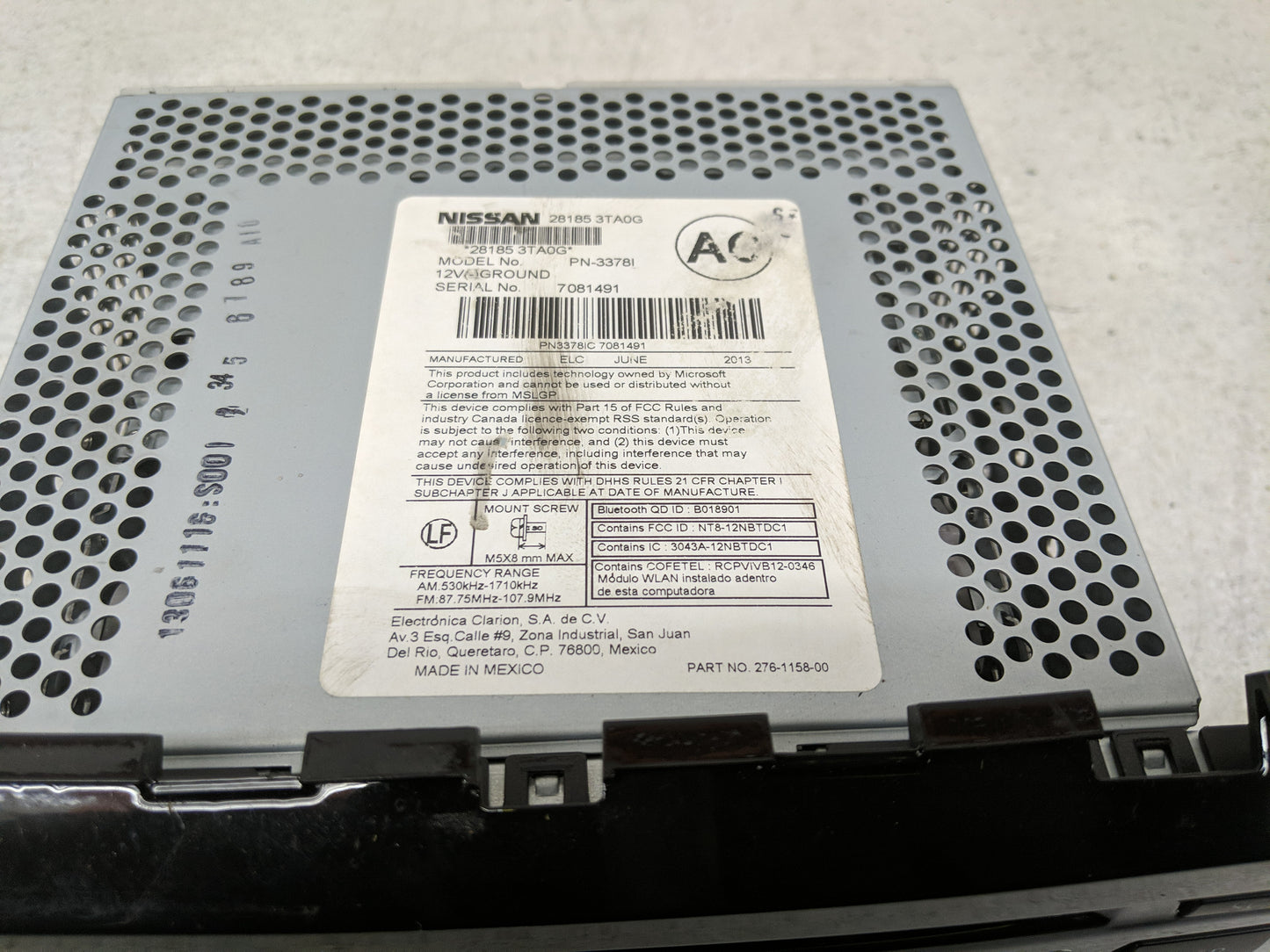2013-2015 Nissan Altima Radio AM FM Cd Player Receiver Replacement P/N:28185 3TB0G Fits Fits 2013 2014 2015 OEM Used Auto Pa