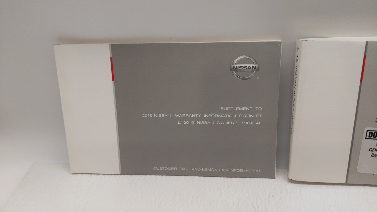 2015 Nissan Altima Owners Manual Book Guide OEM Used Auto Parts - Oemusedautoparts1.com