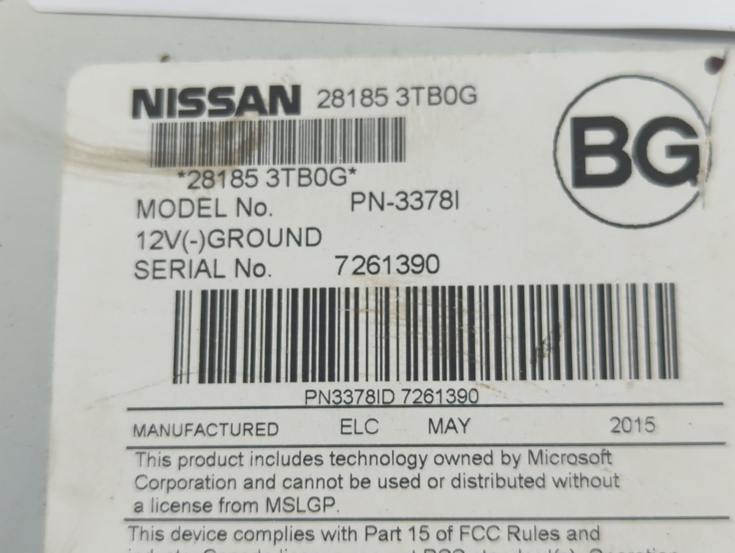 2013-2015 Nissan Altima Radio AM FM Cd Player Receiver Replacement P/N:28185 3TB0G Fits Fits 2013 2014 2015 OEM Used Auto Pa