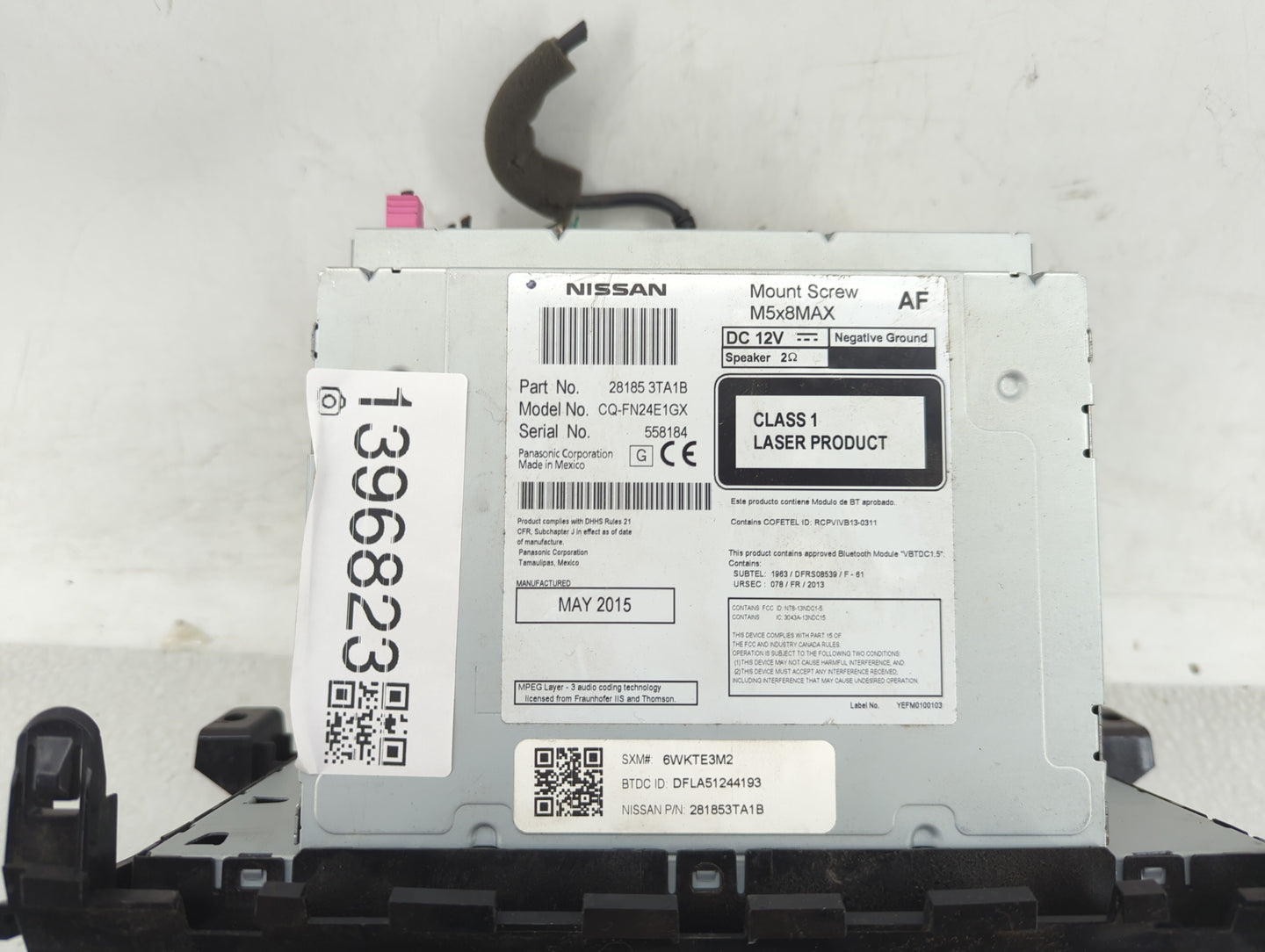 2013-2015 Nissan Altima Radio AM FM Cd Player Receiver Replacement P/N:28185 3TA1B Fits Fits 2013 2014 2015 OEM Used Auto Pa