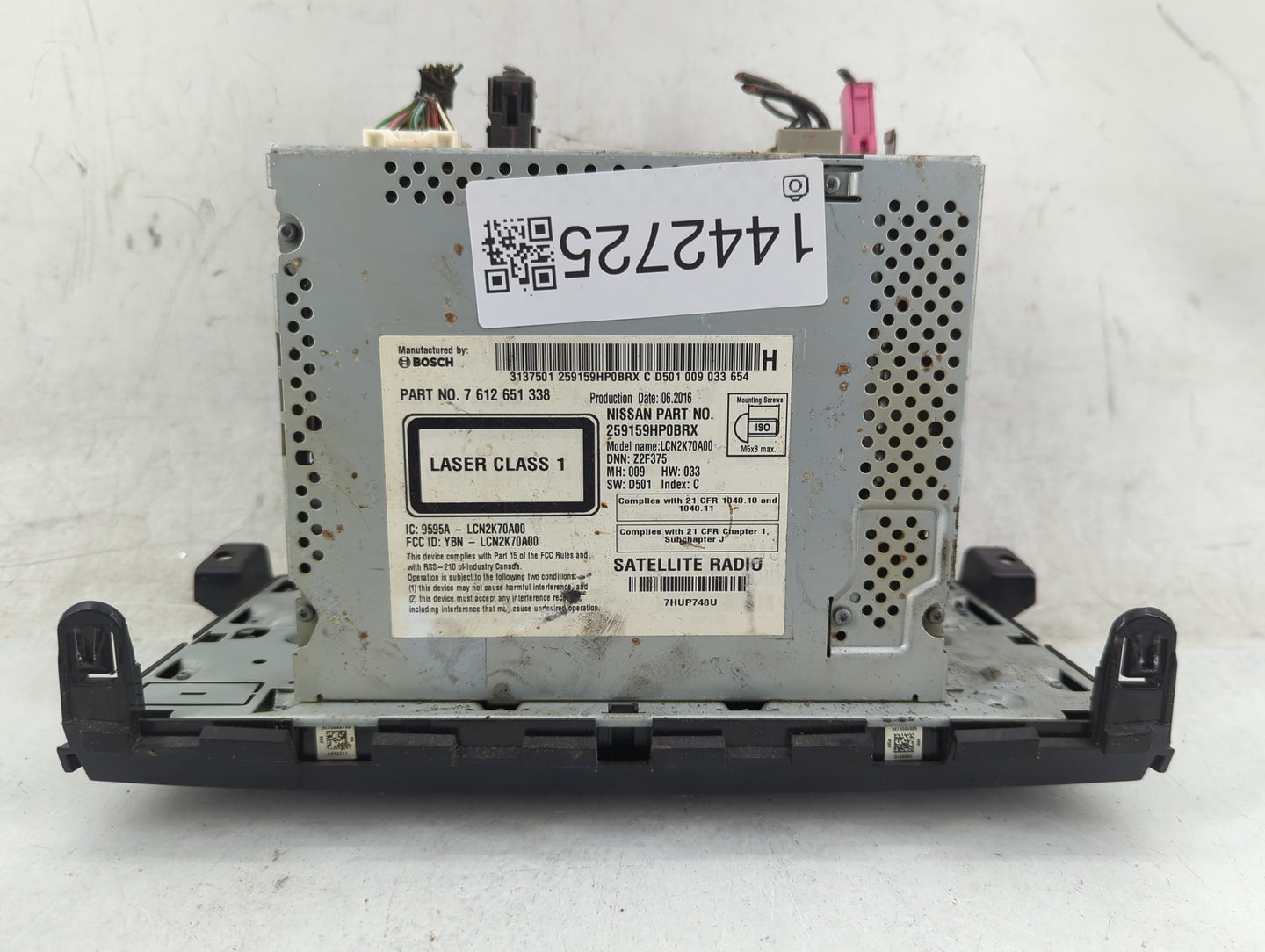 2013-2015 Nissan Altima Radio AM FM Cd Player Receiver Replacement P/N:259159HP0BRX 7612651338 Fits Fits 2013 2014 2015 OEM 
