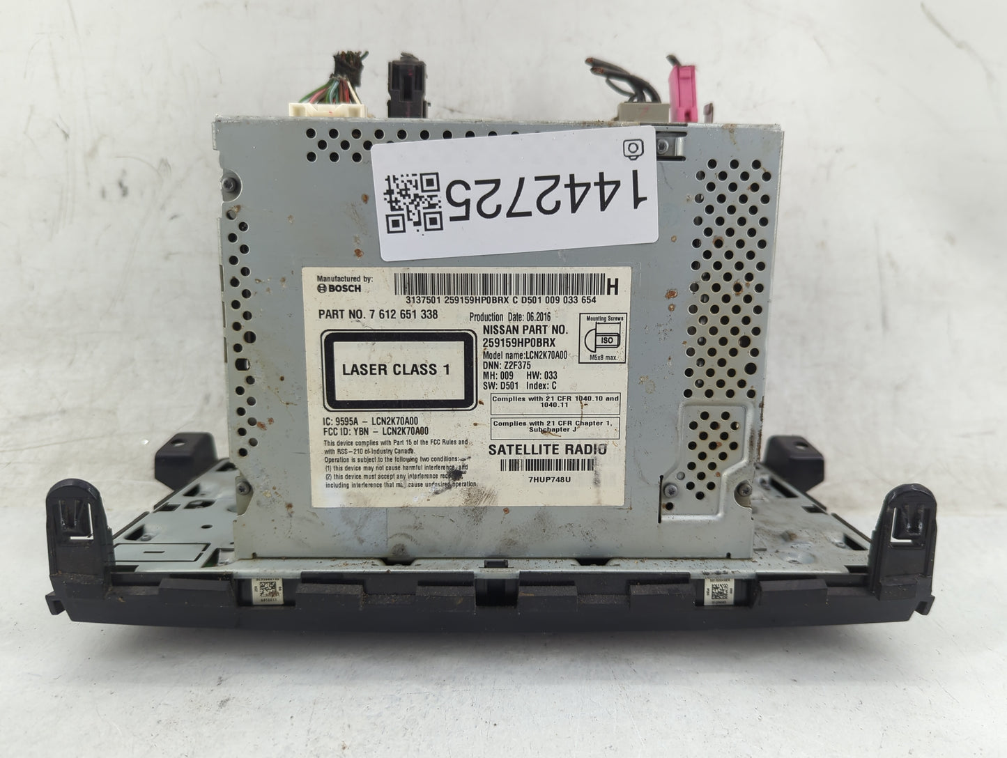 2013-2015 Nissan Altima Radio AM FM Cd Player Receiver Replacement P/N:259159HP0BRX 7612651338 Fits Fits 2013 2014 2015 OEM 
