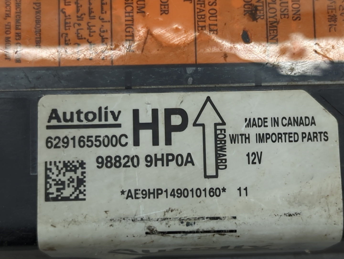 2015-2015 Nissan Altima Safety Restraint Srs Airbag Control Module - Oemusedautoparts1.com