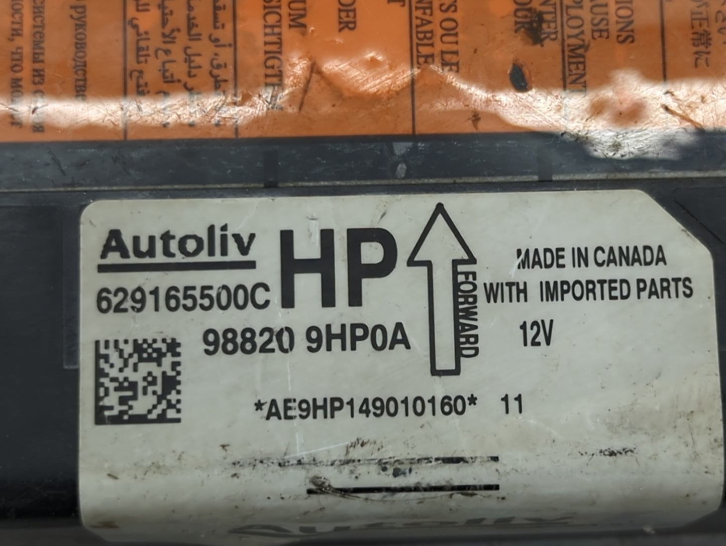 2015-2015 Nissan Altima Safety Restraint Srs Airbag Control Module - Oemusedautoparts1.com