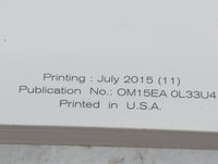 2015 Nissan Altima Owners Manual Book Guide P/N:OM15EA0L33U4 OEM Used Auto Parts - Oemusedautoparts1.com