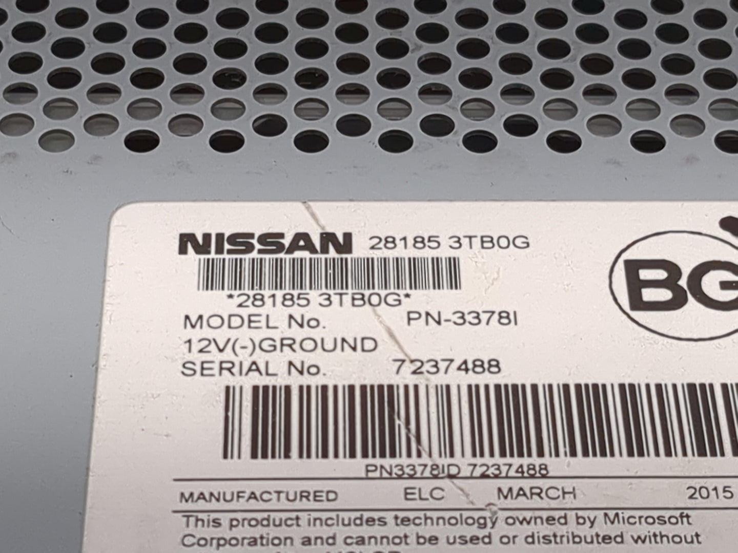 2013-2015 Nissan Altima Radio AM FM Cd Player Receiver Replacement P/N:28185 3TB0G PN-3378I Fits Fits 2013 2014 2015 OEM Use