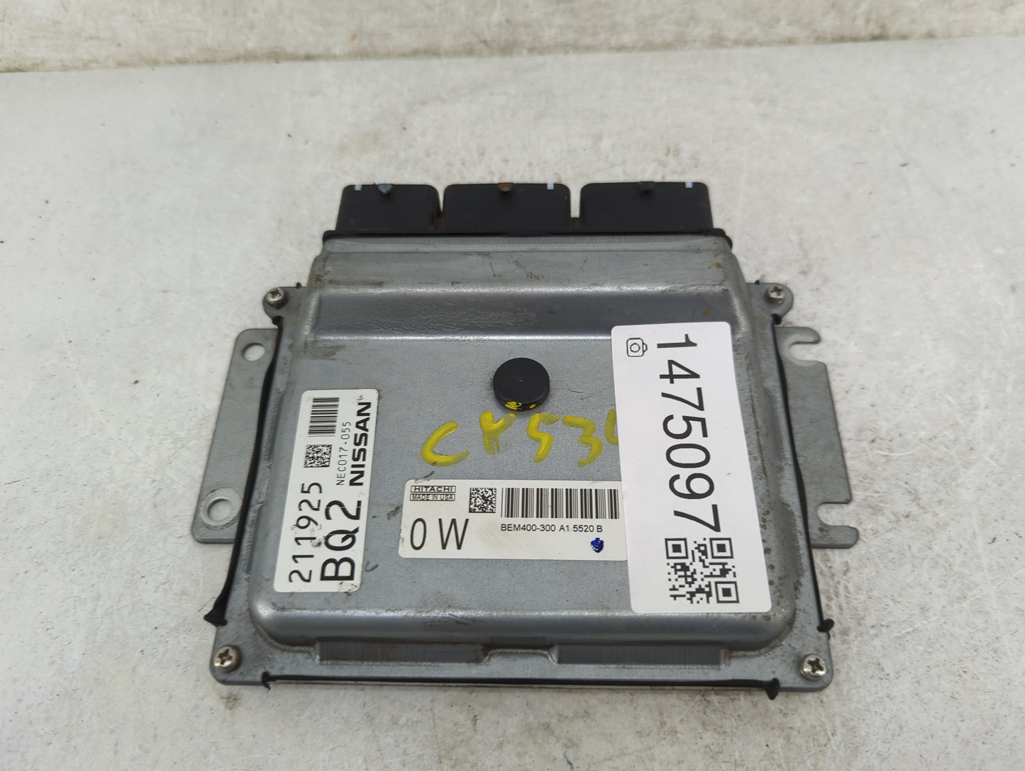 2015 Nissan Altima PCM Engine Control Computer ECU ECM PCU OEM P/N:NEC017-055 BEM400-300 A1 Fits Fits 2013 2014 OEM Used Aut