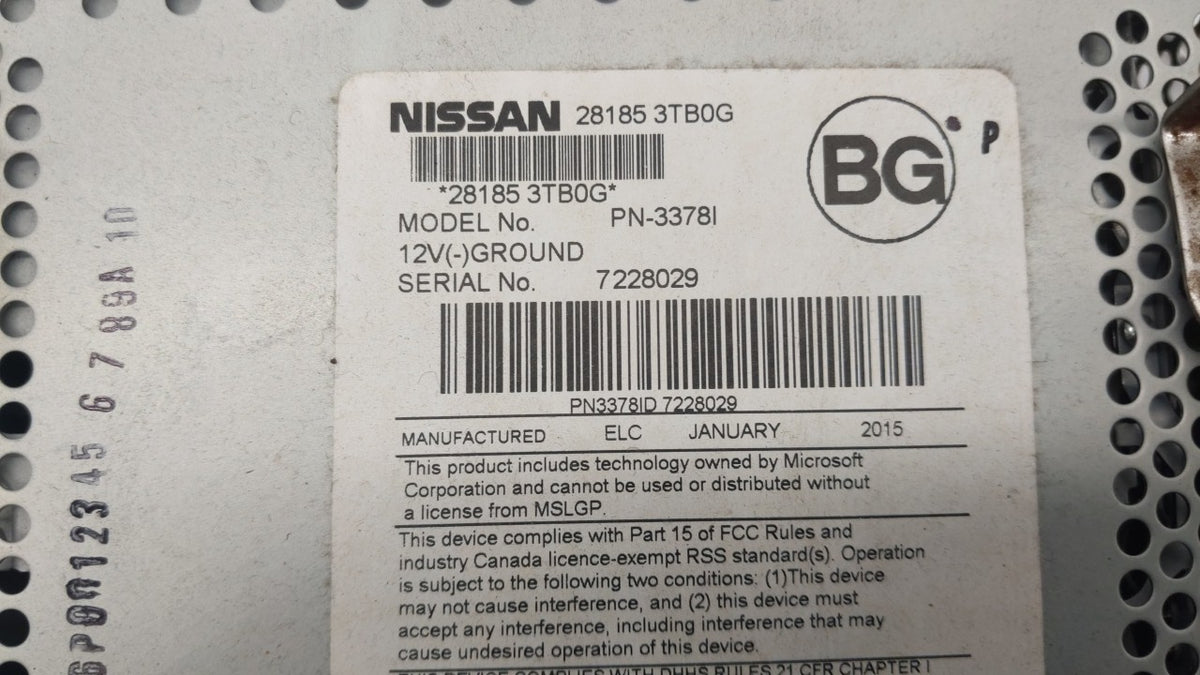 2013-2015 Nissan Altima Am Fm Cd Player Radio Receiver 177373 - Oemusedautoparts1.com