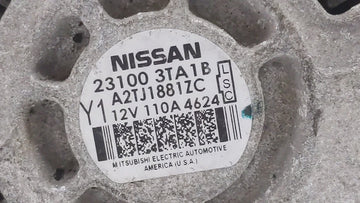 2013-2017 Nissan Altima Alternator Replacement Generator Charging Assembly Engine OEM P/N:23100 3TA1A 23100 3TA1B Fits OEM Used Auto Parts