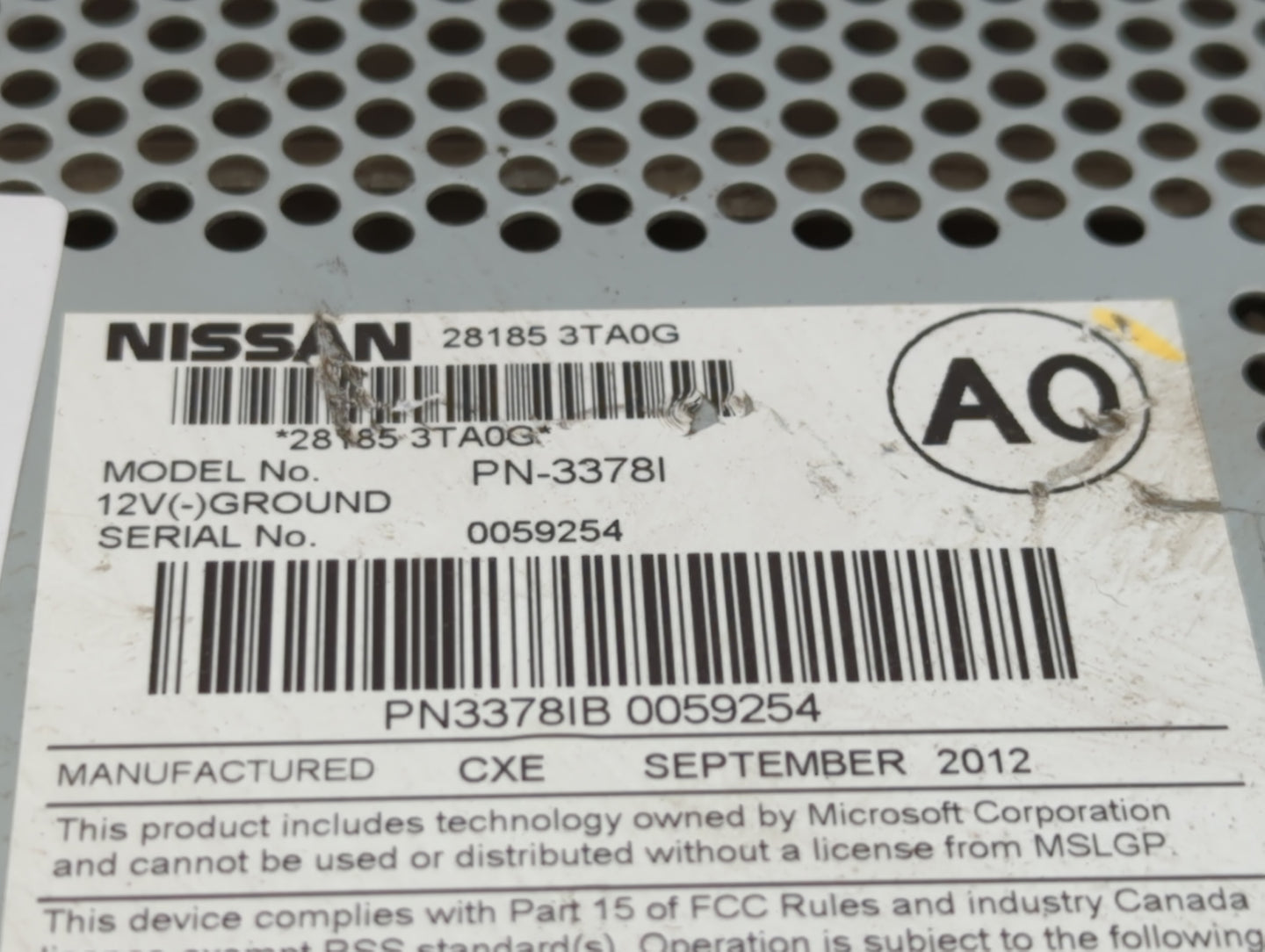 2013-2015 Nissan Altima Am Fm Cd Player Radio Receiver - Oemusedautoparts1.com