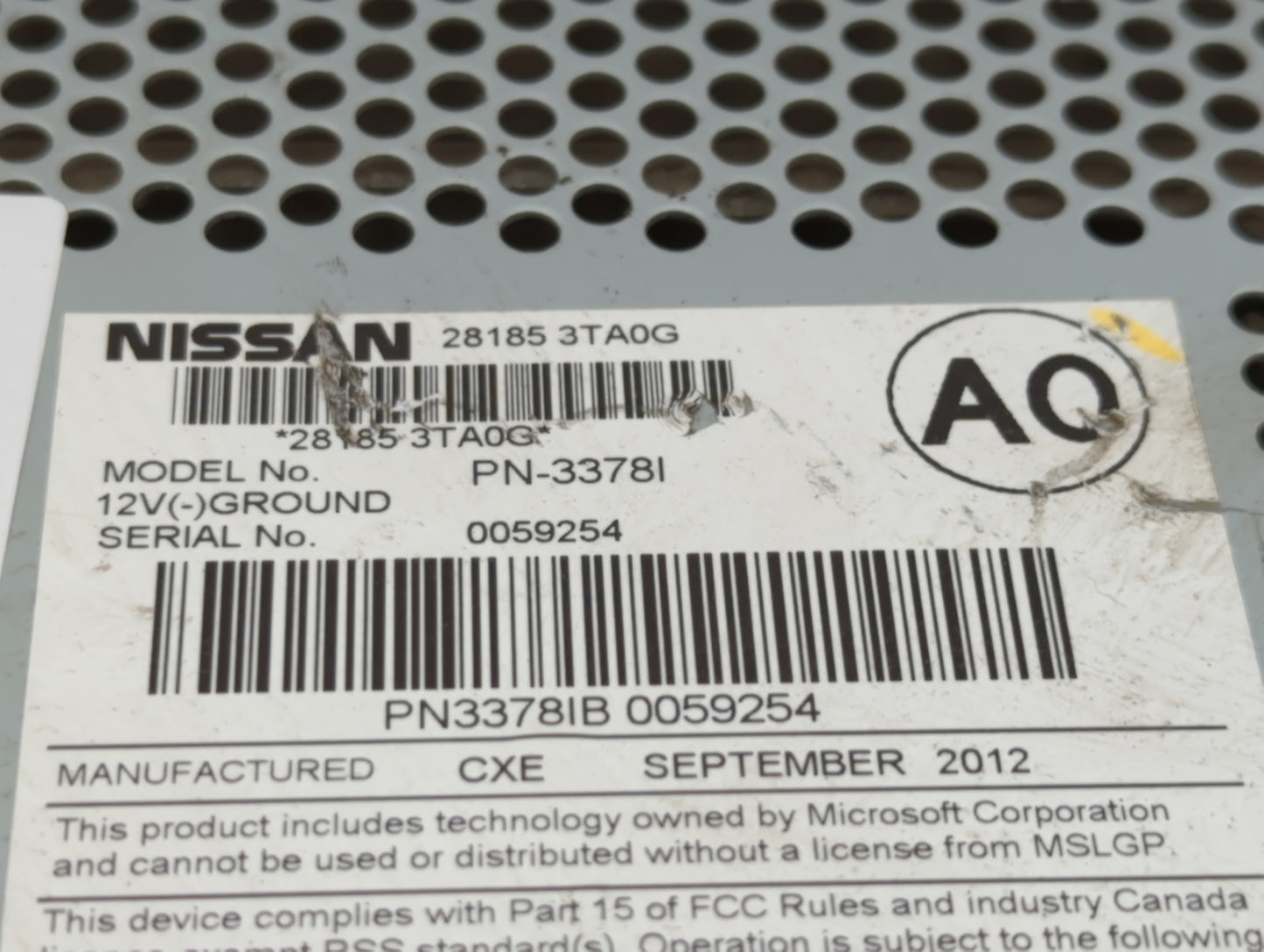 2013-2015 Nissan Altima Am Fm Cd Player Radio Receiver - Oemusedautoparts1.com