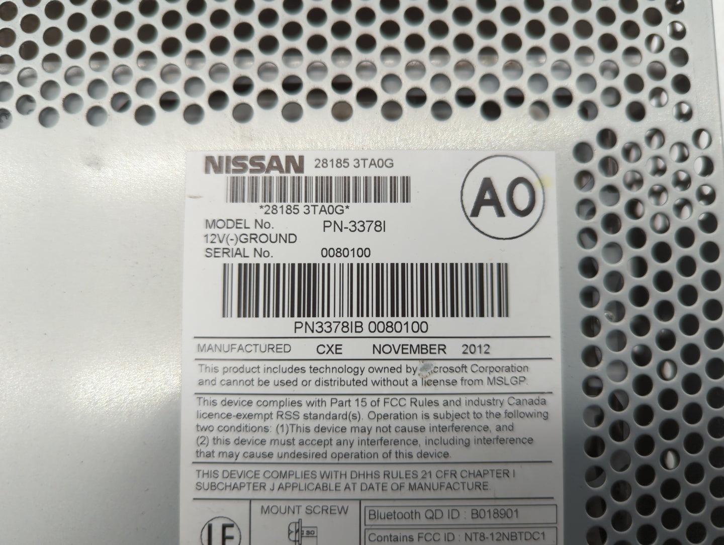 2013-2015 Nissan Altima Radio AM FM Cd Player Receiver Replacement P/N:28185 3TA0G 28185 3TB0G Fits Fits 2013 2014 2015 OEM 