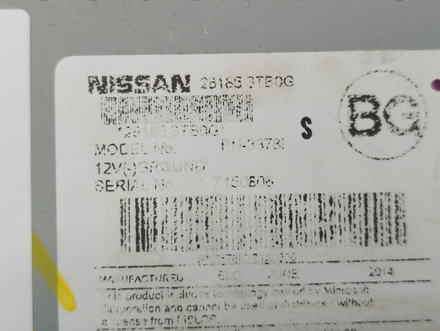 2013-2015 Nissan Altima Radio AM FM Cd Player Receiver Replacement P/N:28185 3TA0G 28185 3TB0G Fits Fits 2013 2014 2015 OEM 