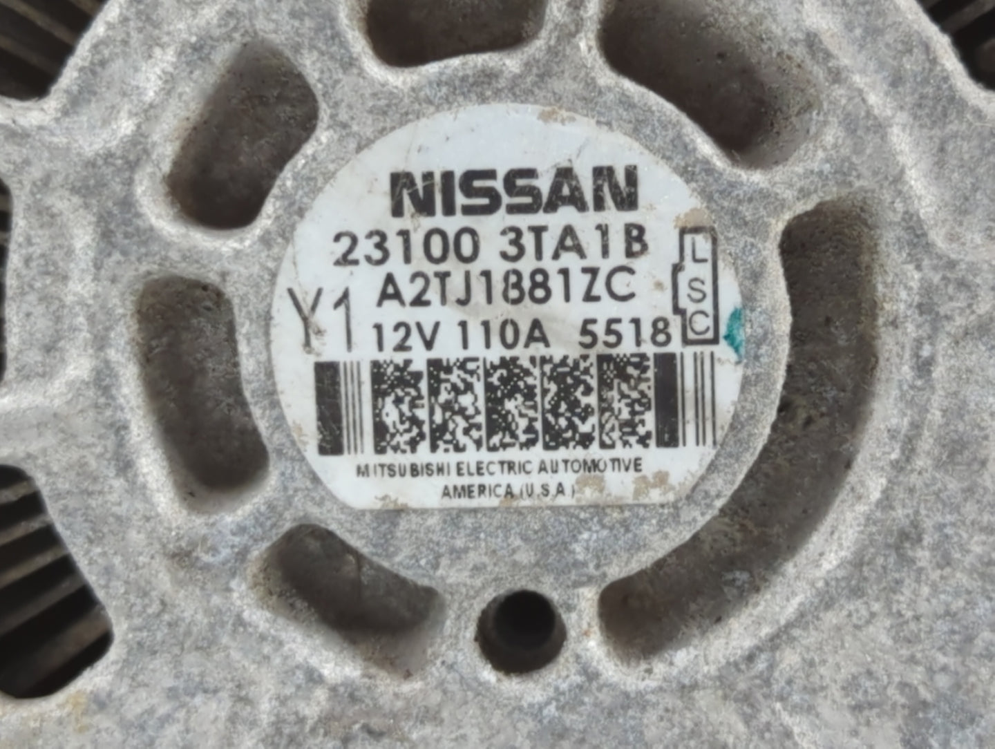 2013-2017 Nissan Altima Alternator Replacement Generator Charging Assembly Engine OEM P/N:23100 3TA1A 23100 3TA1B Fits OEM U