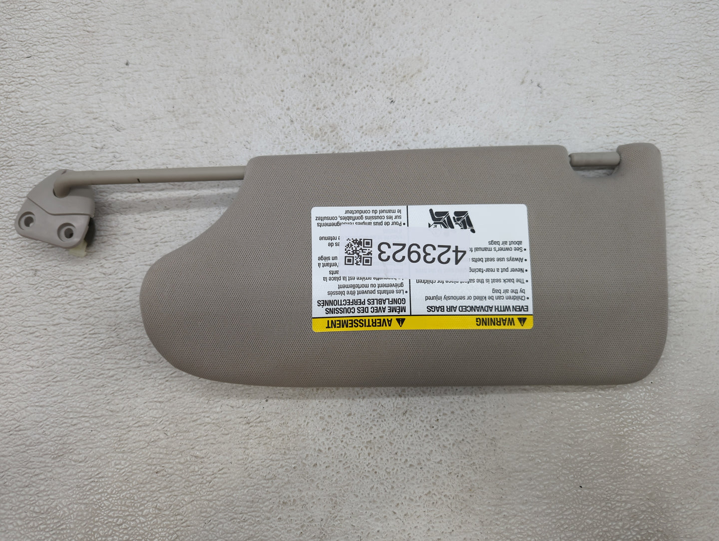 2013-2017 Nissan Altima Sun Visor Shade Replacement Passenger Right Mirror Fits Fits 2013 2014 2015 2016 2017 OEM Used Auto 