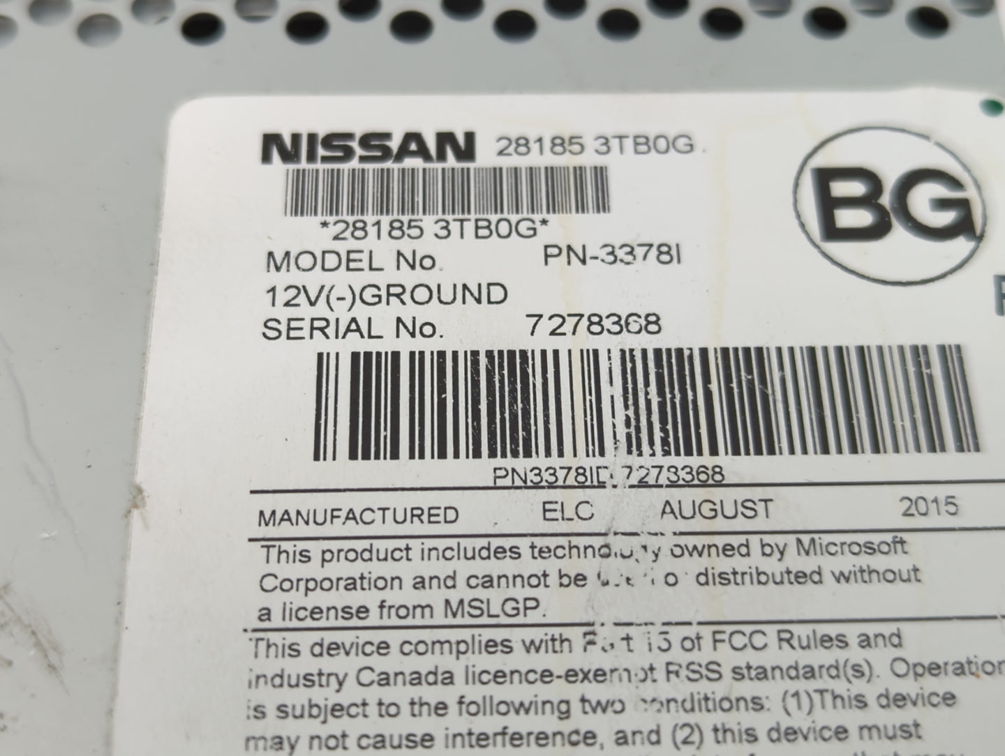 2013-2015 Nissan Altima Am Fm Cd Player Radio Receiver - Oemusedautoparts1.com