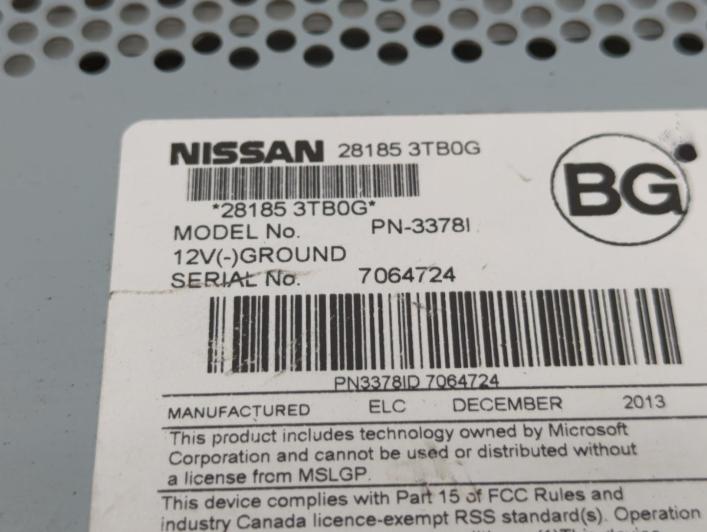 2013-2015 Nissan Altima Radio AM FM Cd Player Receiver Replacement P/N:28185 3TB0G 28185 3TA0G Fits Fits 2013 2014 2015 OEM 