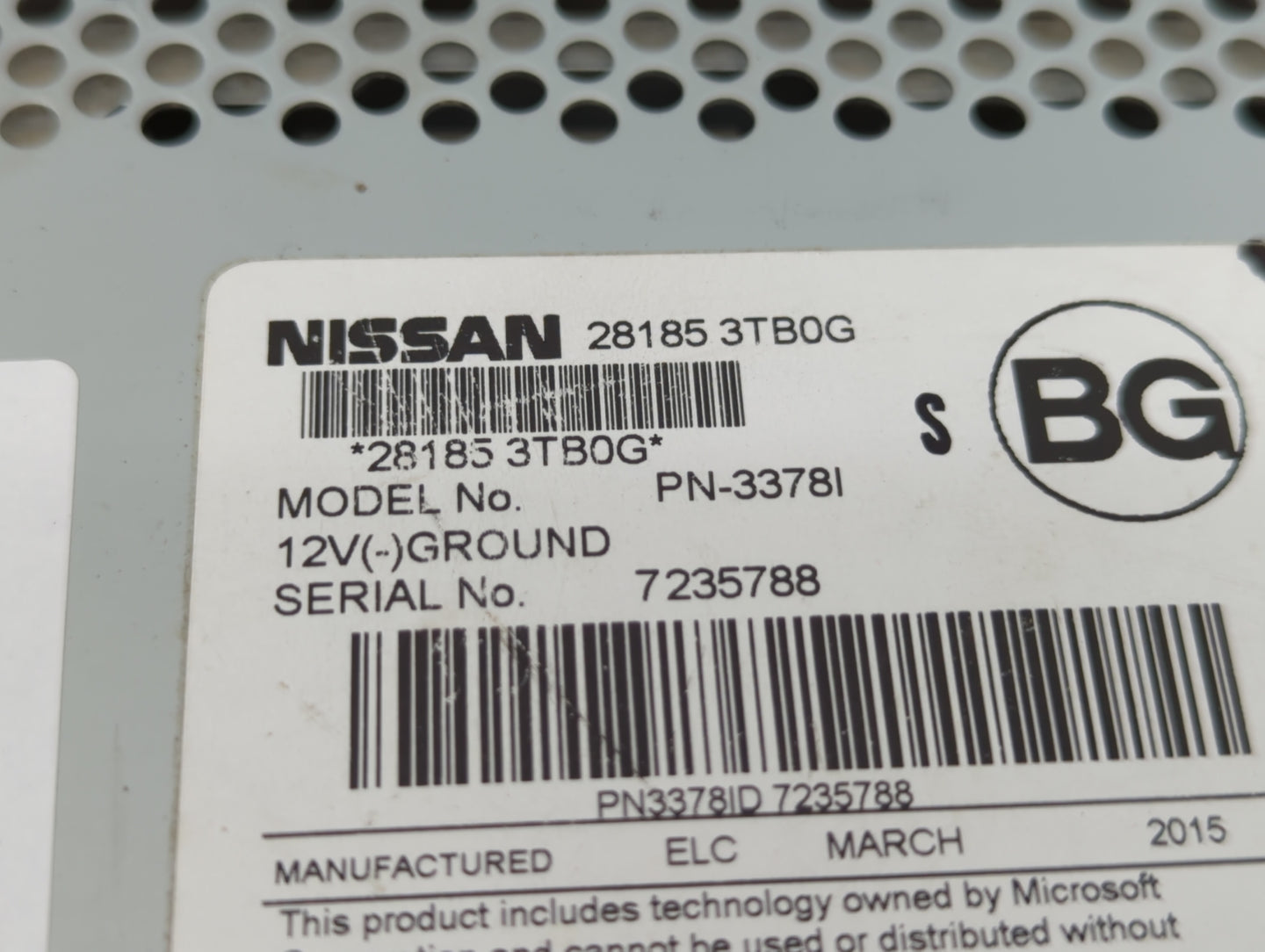 2013-2015 Nissan Altima Radio AM FM Cd Player Receiver Replacement P/N:28185 3TB0G 28185 3TA0G Fits Fits 2013 2014 2015 OEM 