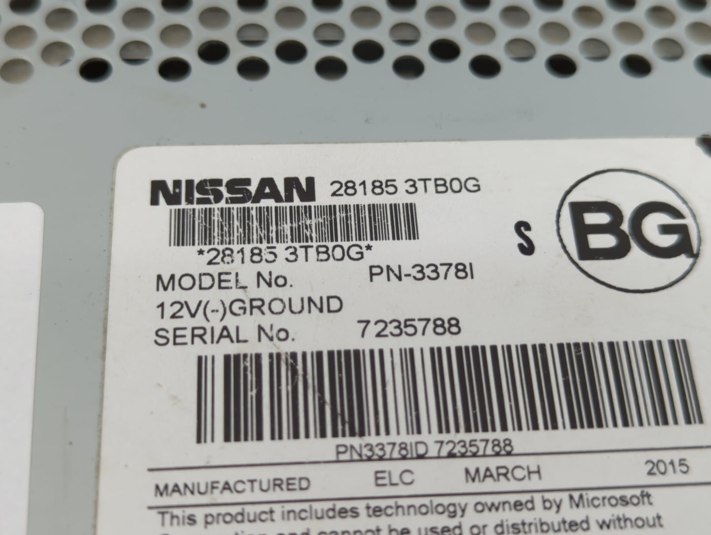 2013-2015 Nissan Altima Radio AM FM Cd Player Receiver Replacement P/N:28185 3TB0G 28185 3TA0G Fits Fits 2013 2014 2015 OEM 