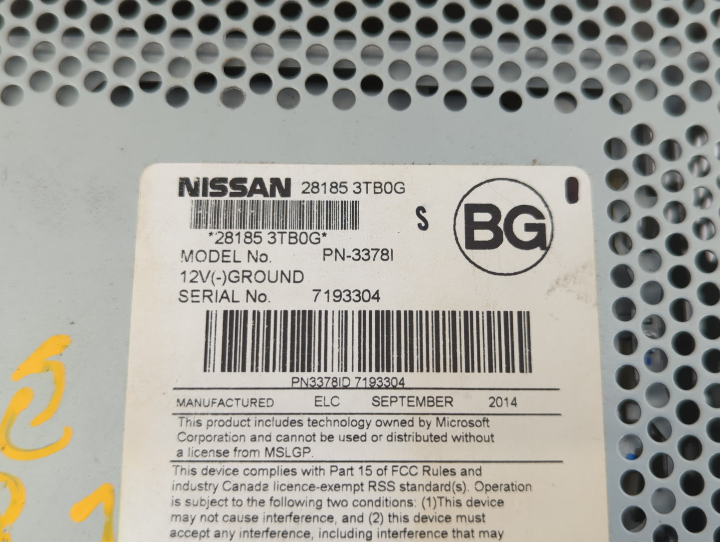 2013-2015 Nissan Altima Am Fm Cd Player Radio Receiver - Oemusedautoparts1.com