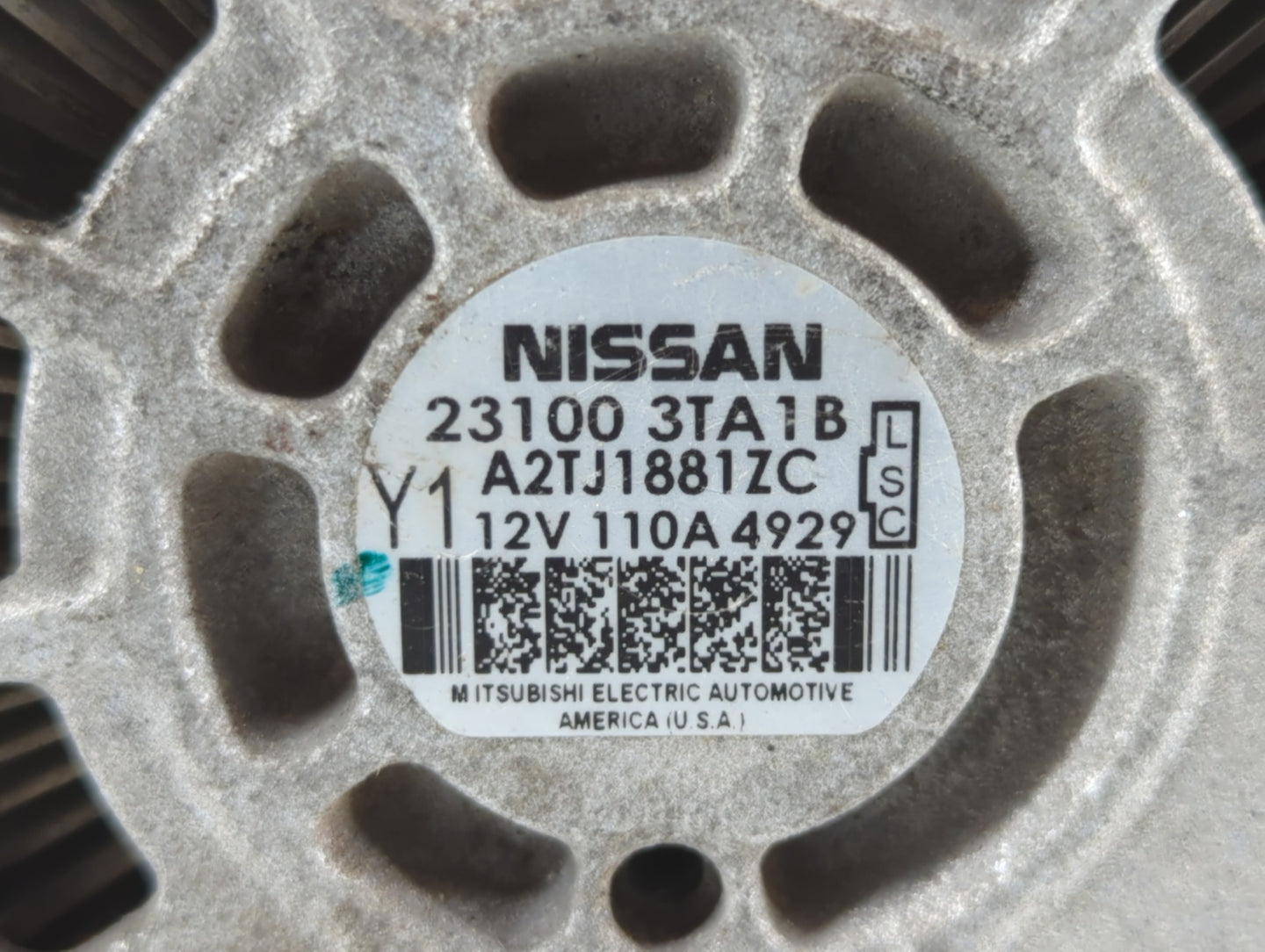 2013-2017 Nissan Altima Alternator Replacement Generator Charging Assembly Engine OEM P/N:A2TJ1881ZC 23100 3TA1B Fits OEM Us