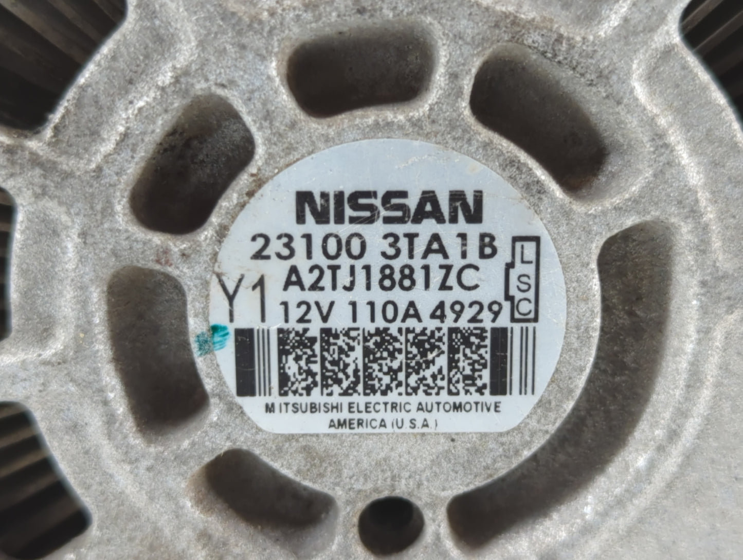 2013-2017 Nissan Altima Alternator Replacement Generator Charging Assembly Engine OEM P/N:A2TJ1881ZC 23100 3TA1B Fits OEM Us
