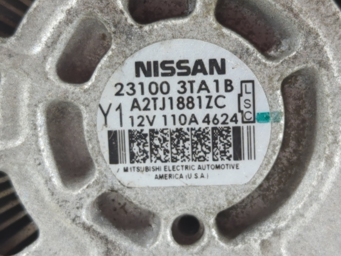 2013-2017 Nissan Altima Alternator Replacement Generator Charging Assembly Engine OEM P/N:A2TJ1881ZC 23100 3TA1B Fits OEM Us