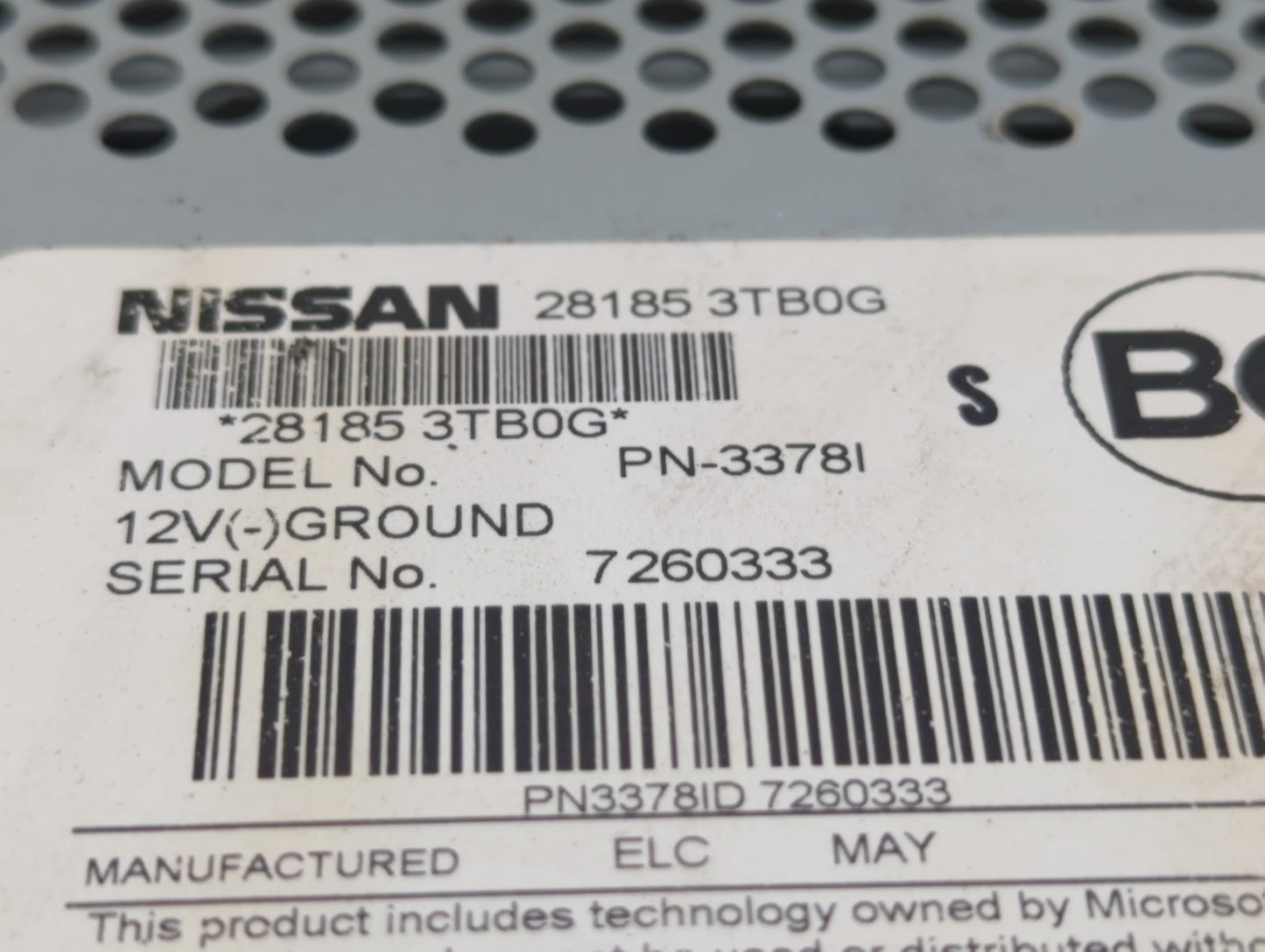 2013-2015 Nissan Altima Radio AM FM Cd Player Receiver Replacement P/N:28185 3TB0G Fits Fits 2013 2014 2015 OEM Used Auto Pa